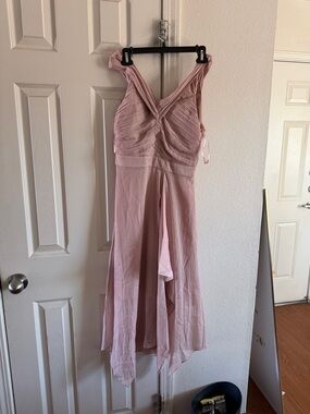 Ted baker Elegant Pink Sleeveless V-Neck Chiffon Dress